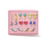 Set-x7-aretes-para-ni�a-ba�ados-en-oro-de-24K