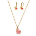 Set-collar-y-aretes-para-ni�a-ba�ados-en-oro-de-24K