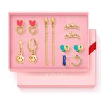 Set-x7-aretes-para-ni�a-ba�ados-en-oro-de-24K