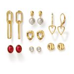 Set-x7--aretes-para-mujer-ba�ados-en-oro-de-24K