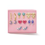 Set-x6-aretes-para-ni�a-ba�ados-en-oro-de-24K